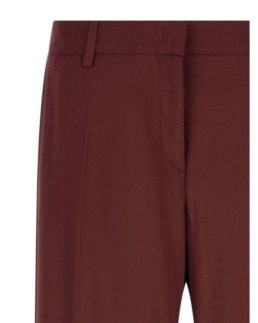 Alberto Biani Red Wide-Leg Trousers