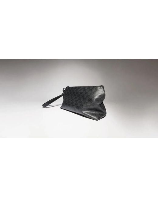 Gucci Black Wristlet Clutch With Logo Pattern for men