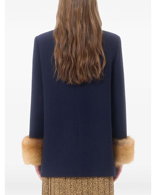 Valentino Blue Wool Caban Coat