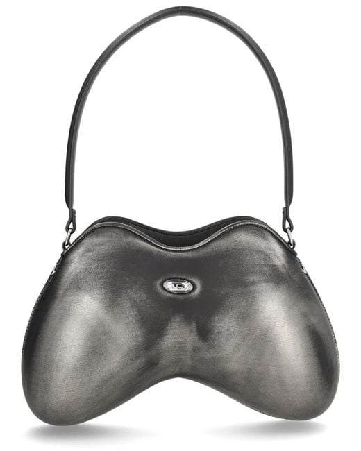 DIESEL Gray Denim Polyurethane Shoulder Bag