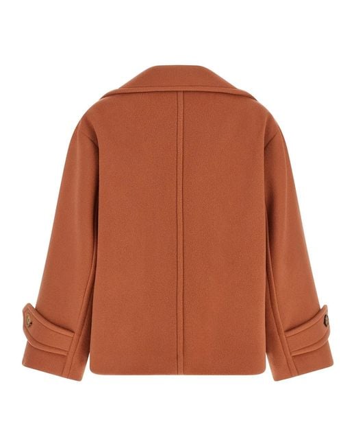Chloé Brown Chloé Double-Breasted Coat