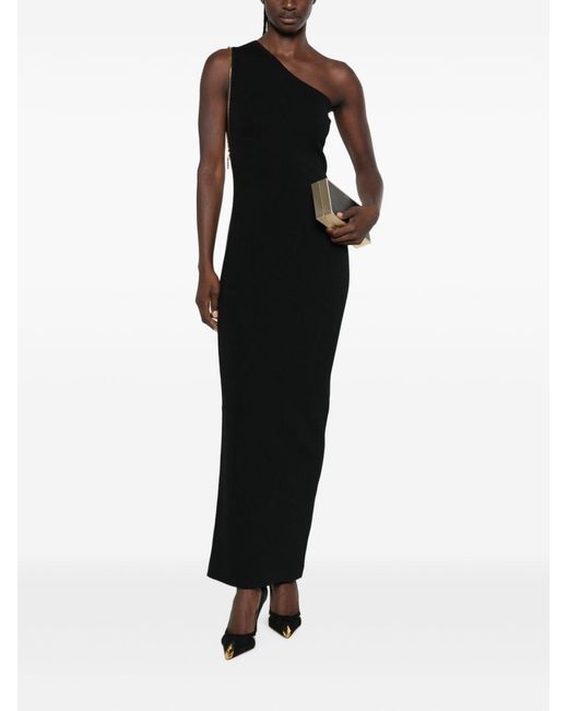Elisabetta Franchi Black Knit Midi Dress