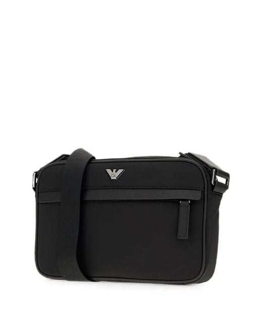 Emporio Armani Black Logo Crossbody Bag for men