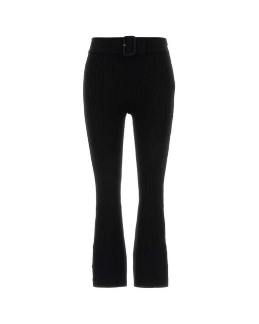 Courreges Black Capri Rib Knit Pants
