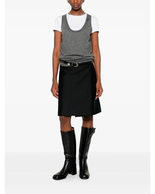 Prada Gray Cashmere V Neck
