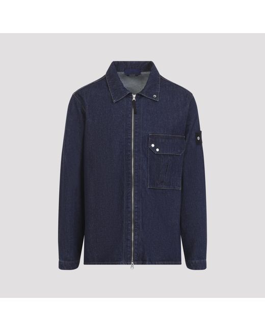 Stone Island Blue Rinse Jacket Shirt for men