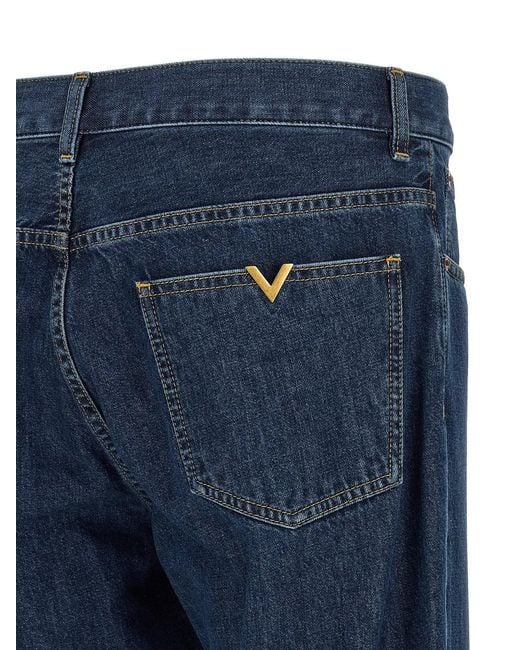 Valentino Garavani Blue 'Vgold' Jeans for men