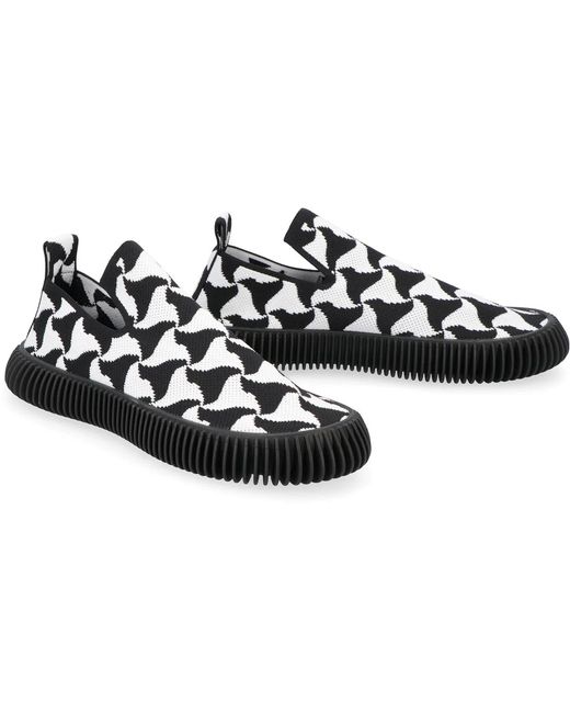 Bottega Veneta Black Ripple Slip-On Sneakers for men