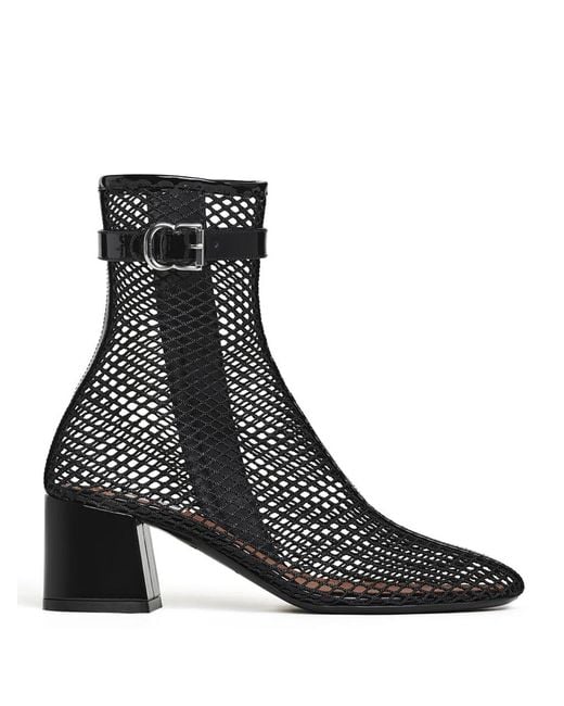 Alaïa Black Alaia Mesh Buckle-Strap Ankle Boots