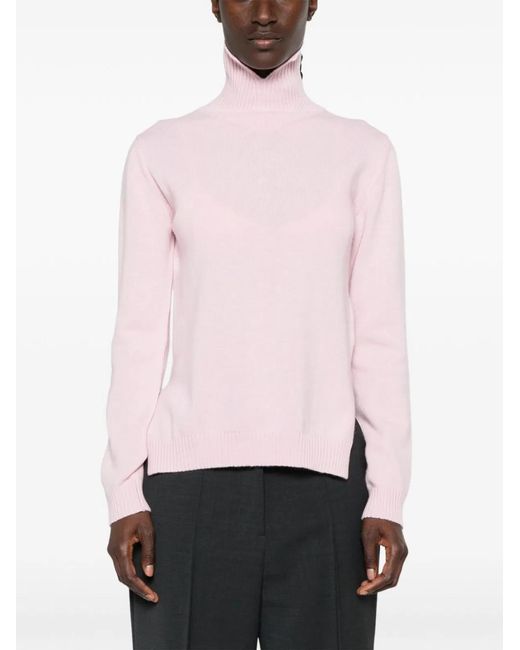 Jil Sander Pink Wool Turtle-Neck Sweater