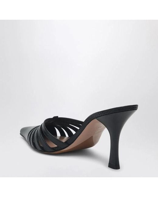 Paris Texas Black Leather Mule Nadia