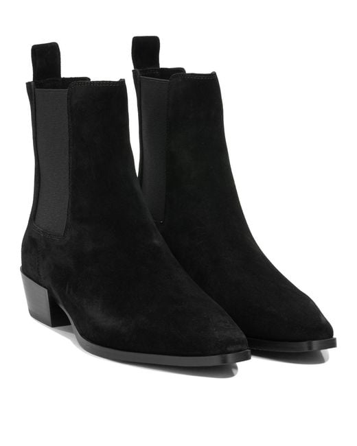 Strategia Black Suede Leather Boots Ankle