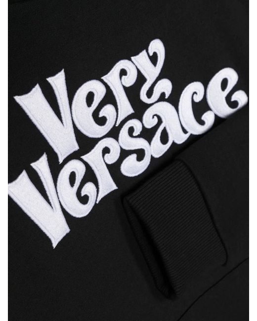 Versace Black Sweatshirt Fleece Very Embroidery