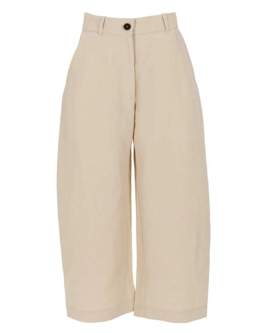 Studio Nicholson Natural Pantalone A Gamba Ampia
