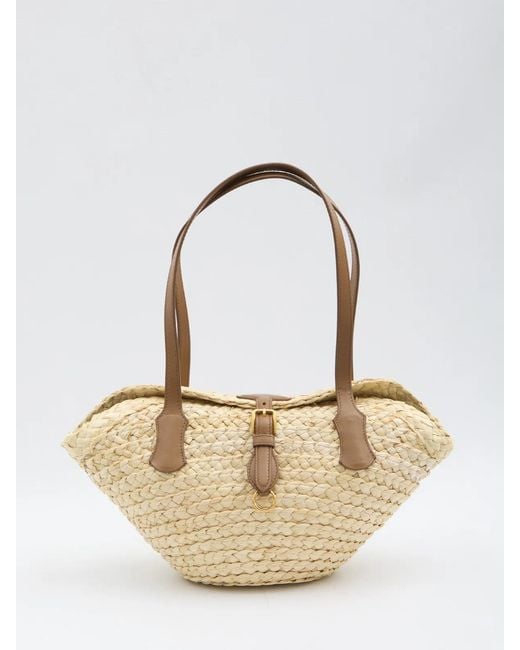Dolce & Gabbana Natural Dolce & Gabbana Woven Raffia Basket Bag