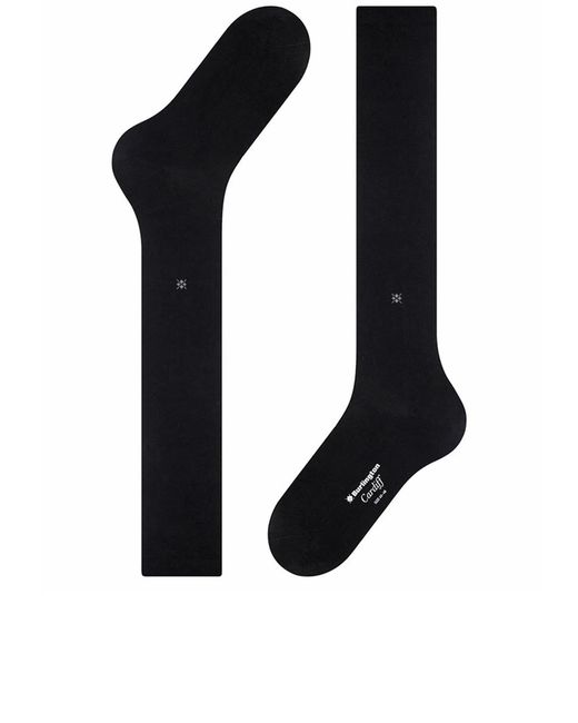 Burlington Black Cardiff Knee-High Socks for men