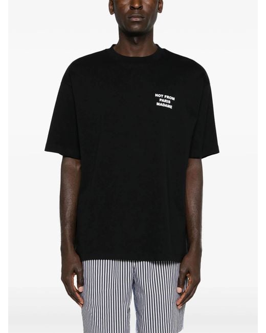 Drole de Monsieur Black T-Shirt Slogan Cotton T-Shirts for men