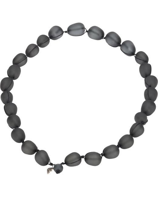 Emporio Armani Gray Necklace With Resin Pearls