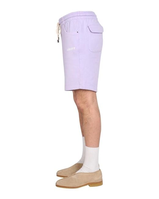 MOUTY Purple Logo Embroidery Bermuda for men
