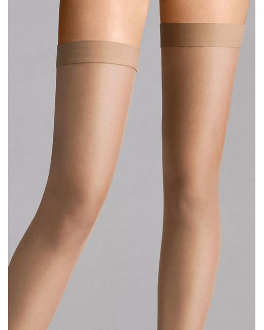 Wolford White Individual 10 Nude Hold-Ups