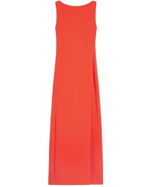 Max Mara Red Sleeveless Open-Back Dress