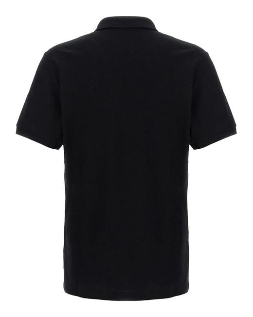 Moschino Black Logo Embroidery Polo Shirt for men