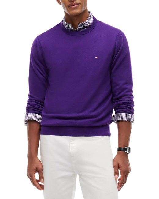 Tommy Hilfiger Purple Crew Neck Jumper With Cashmere for men