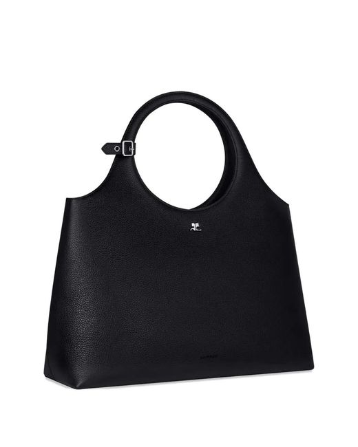 Courreges Black Courregès Holy Day Leather Shoulder Bag