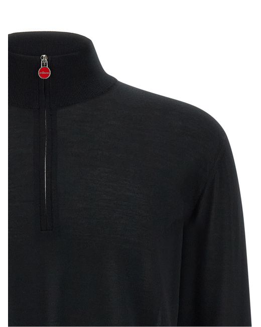 Kiton Black Wool Cardigan for men