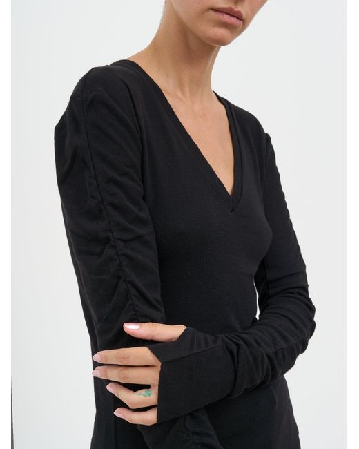 Thom Krom Black V-Neck Cotton Top