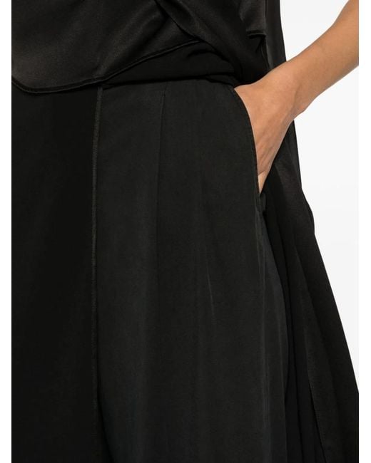 Via Masini 80 Black Linen Blend Trousers