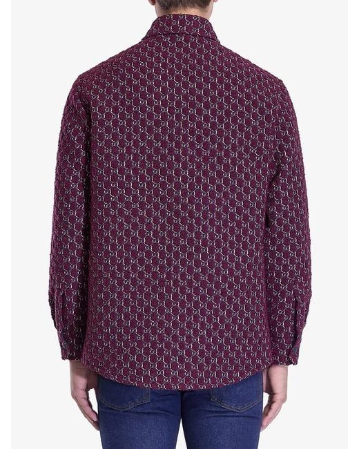 Gucci Purple Wool Overshirt for men