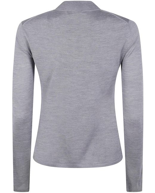 Max Mara Gray "Falesia" Silky Turtle Neck Sweater