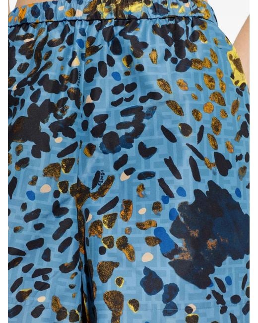 Fendi Blue Print Shorts With Spots