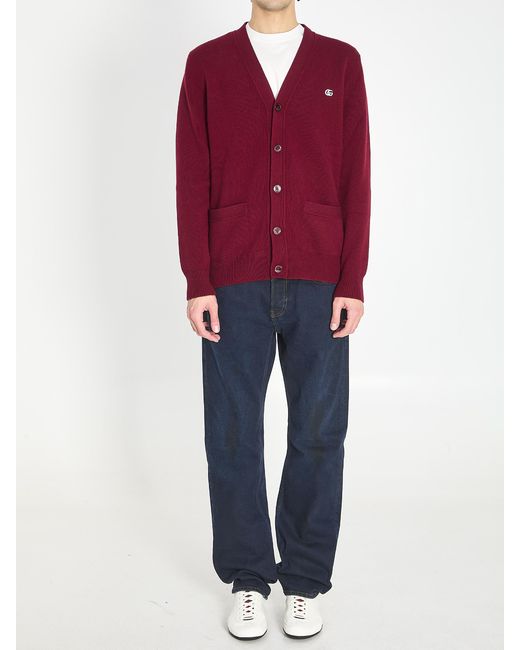 Gucci Red Cardigan With Logo for men