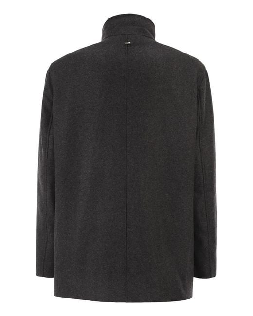 Herno Black Double-Breasted Coat for men