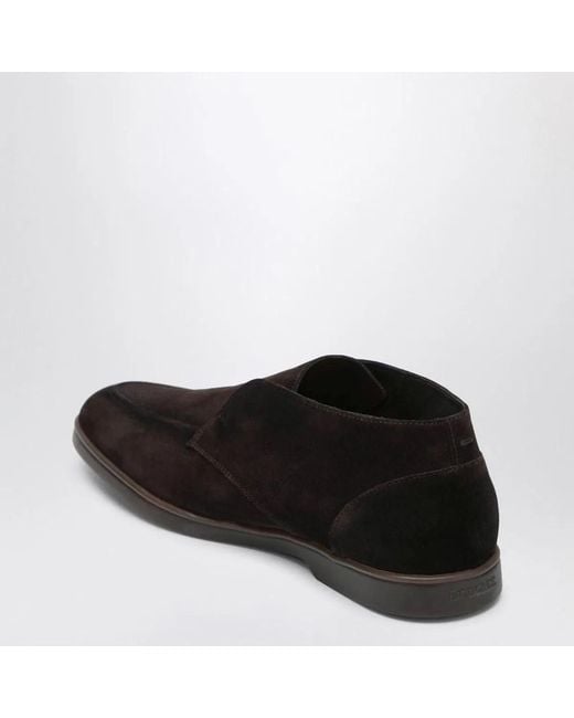 Doucal's Black Lacefree Desert Boot for men