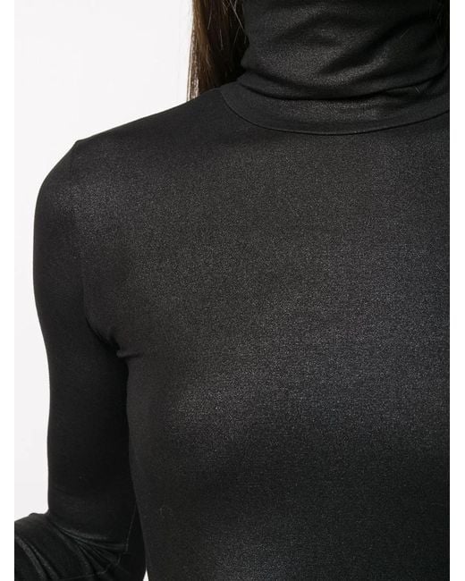 Majestic Black Lurex High-Neck Sweater