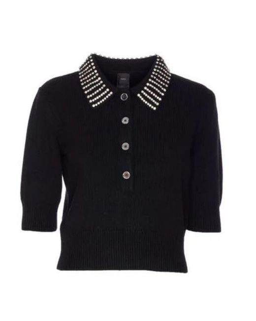 Pinko Black Wool-Blend Sweater