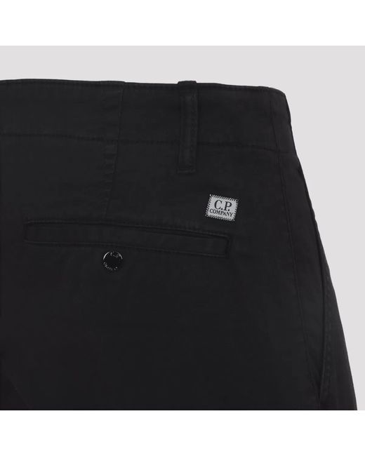 C P Company Black C.P.Company Stretch Sateen Ergonomic Cargo Pants for men
