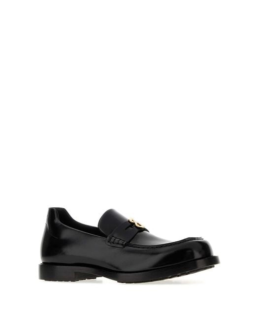 Balenciaga Black Loafers With Curved Sole