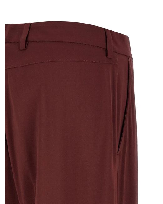 Alberto Biani Red Wide-Leg Trousers