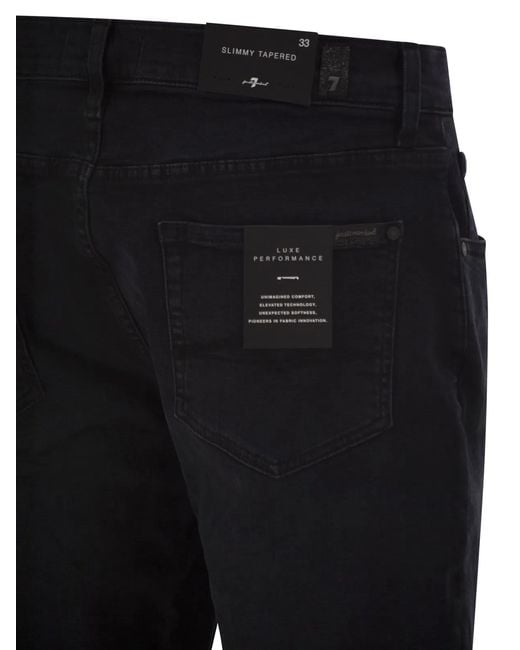 7 For All Mankind Blue Slimmy Tapered Low Jeans for men