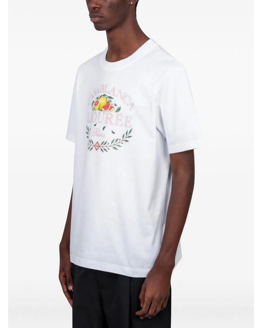 Casablanca White Graphic-Print T-Shirt for men