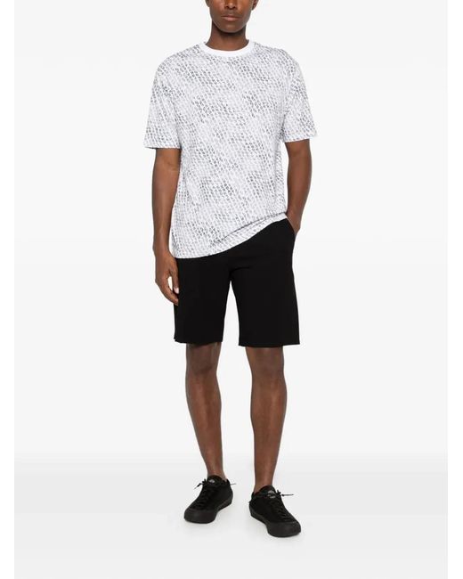 Karl Lagerfeld White Logo-Embroidered Elasticated Shorts for men
