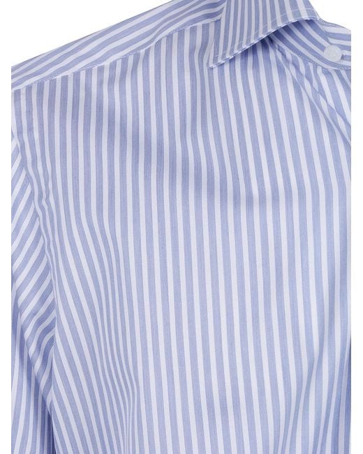 Barba Napoli Blue Classic Stripes Shirt for men