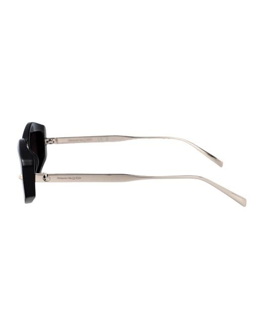 McQueen Black Metal Sunglasses
