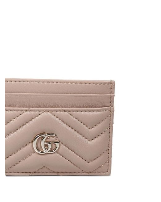 Gucci Pink Gg Marmont Charme Leather Card Case