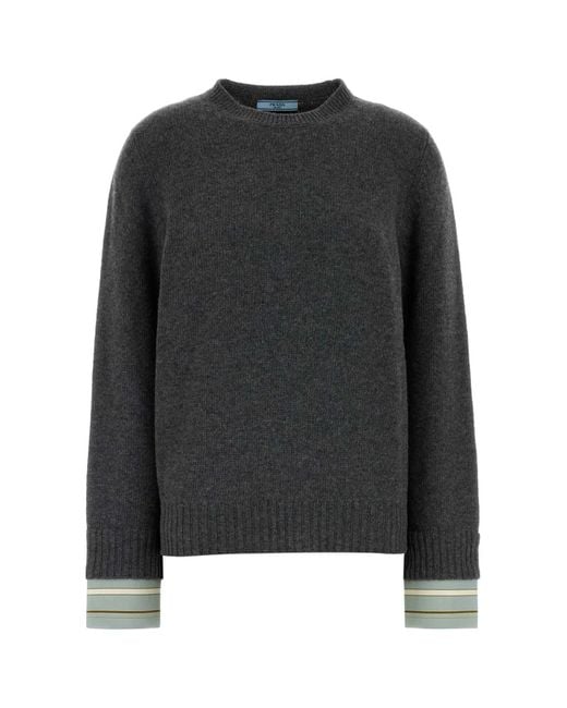 Prada Black Dark Wool Blend Sweater