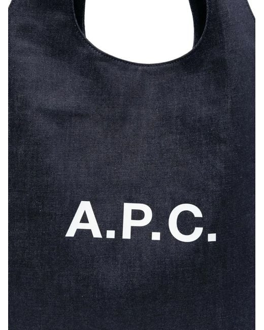 A.P.C. Black Denim Ninon Shopping Bag for men